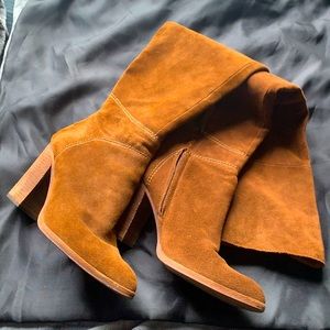 Dolce Vita Brown, suede, over the knee boots.
